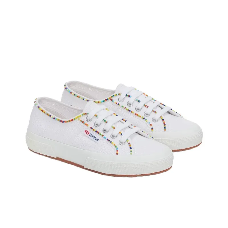 SUPERGA 2750 MULTICOLOR BEADS Low-Top Skateboard Shoes Women's White-1