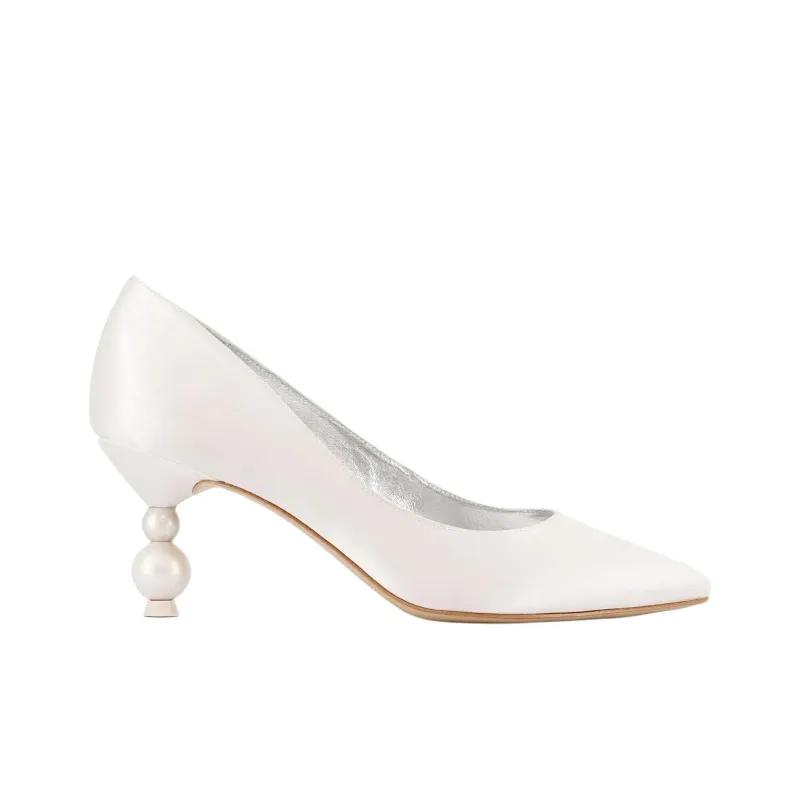 Sophia Webster Perla Slim Heel High Heels 7cm Women's Ivory White-1
