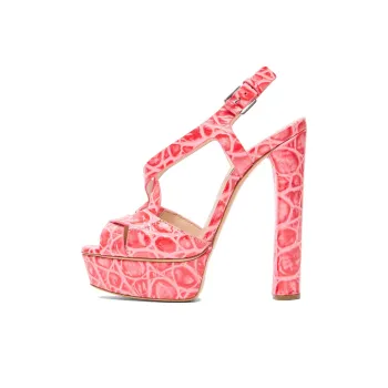 Casadei Flora Jurassik Strap Sandals 14cm Women's Coral Pink