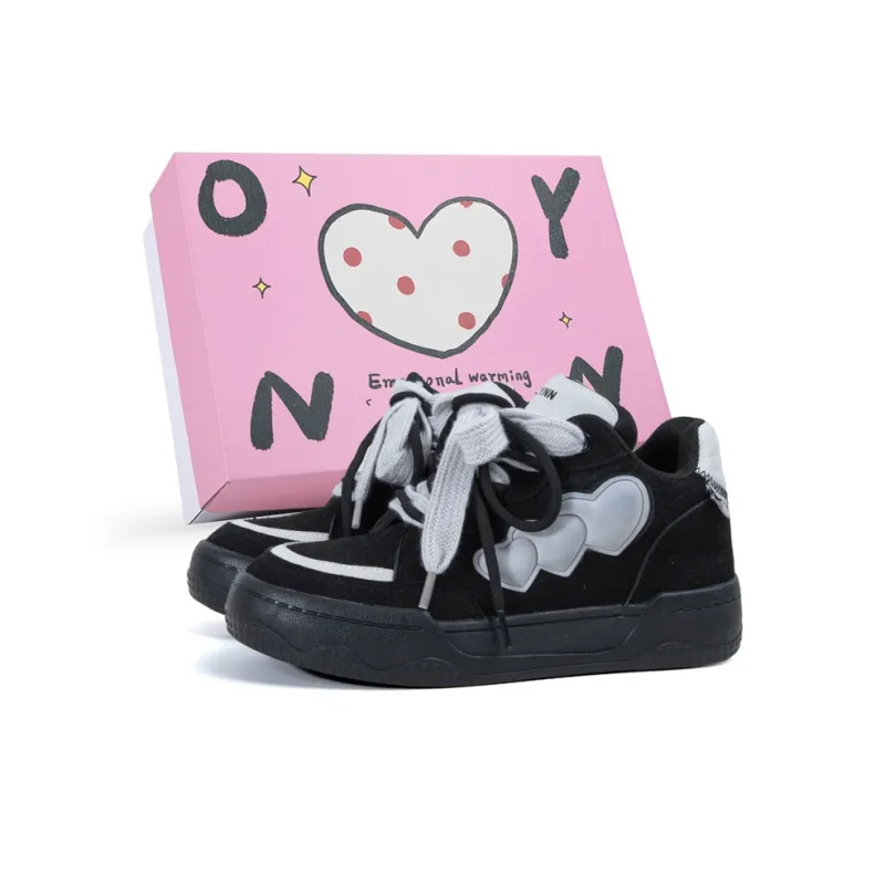 OYNN New Freshman Series Skateboard Shoes Women's Low Top Black-0