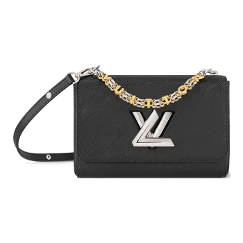 LOUIS VUITTON TwistSLIM Epi Grained Leather Crossbody Bag Shoulder Bag Medium Size Women's Black