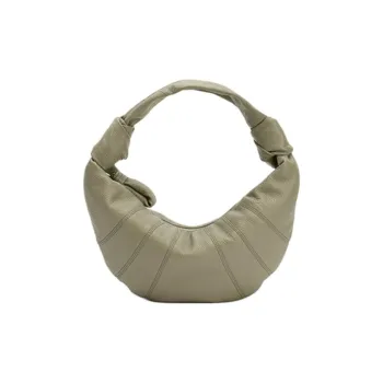 Lemaire Cow Leather Dumpling Bag, Croissant Bag, Croissant Bag, Croissant Bag, Handbag Mini Women's Gray Khaki