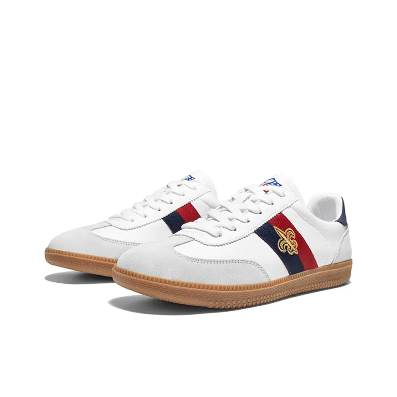 NFL Training Classic New Orleans Saints Low Top Skateboard Shoes Unisex White Blue-2