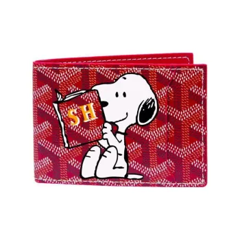 GOYARD SAINT FLORENTIN Canvas With Leather Dog's Teeth Wallet Unisex Red