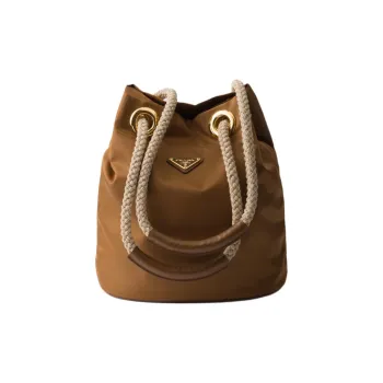 PRADA Re Nylon Recycled Polyamide Bucket Bags Handbags Small Size Women's Deep Gold