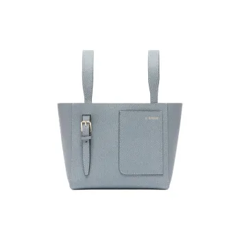 Valextra Calfskin Bucket Bag, One Shoulder Handbag Micro Women's Gray