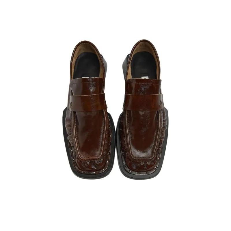 MIISTA Airi Bark Loafers 3cm Women's Brown-2