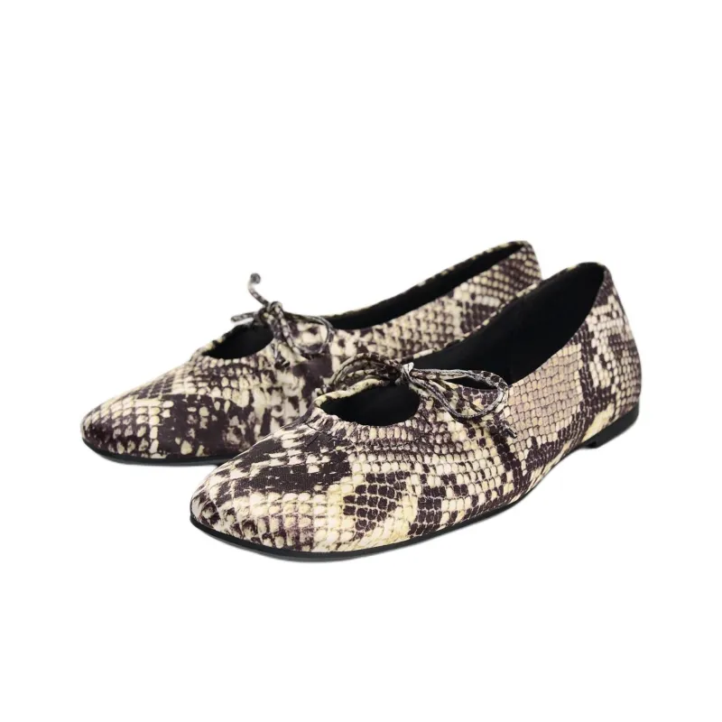 ZARA Casual Single Shoes 1cm Women's Snakeskin Print-2