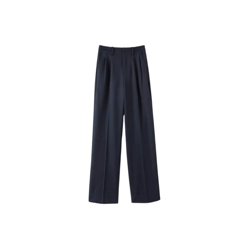 Late White Casual Pants Women's Dark Blue-2