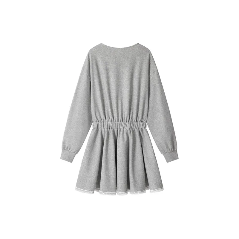 COMMA GIRL Long Sleeved Dress Women's Gray-1