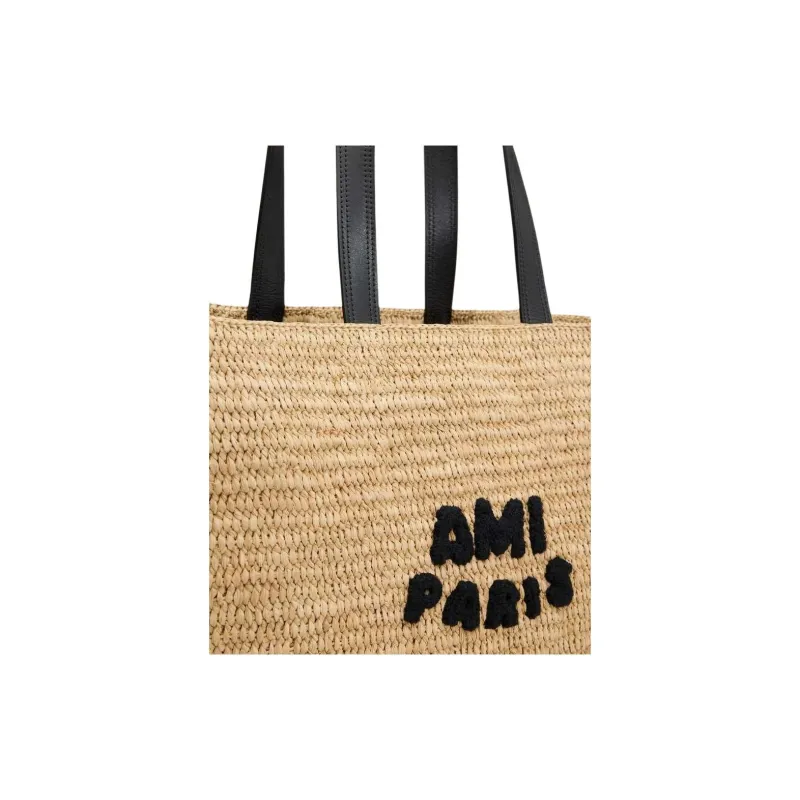AMIPARIS Natural Grass Tote Bag Shopping Bag Handbag Shoulder Bag Large Size Women's Yellow-3