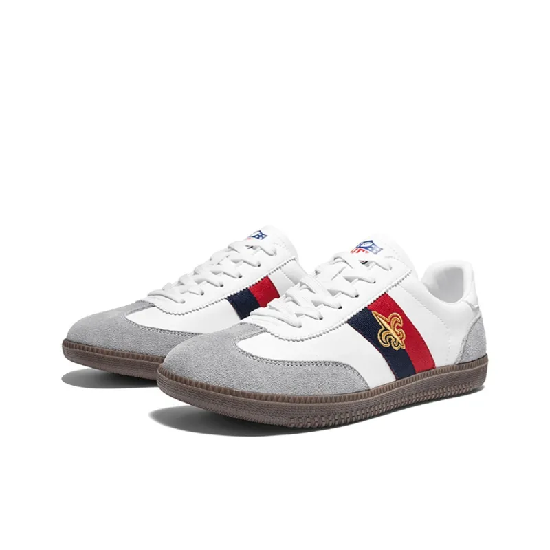NFL Training Classic New Orleans Saints Low Top Skateboard Shoes Unisex White Gray-2