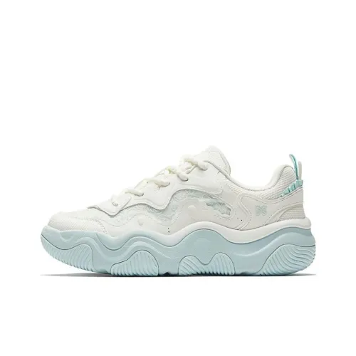 Anta Coral Breathable Lightweight Rebound Low Top Casual Shoes Women's White Green
