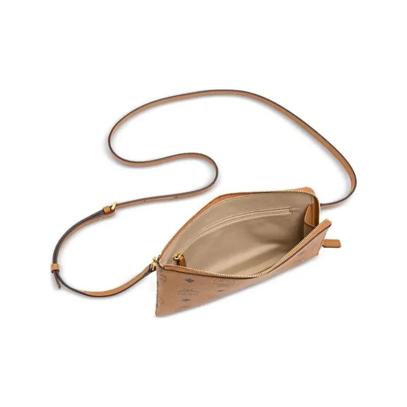 MCM Visetos Artificial Leather Crossbody Bag Shoulder Bag Small Size Women's Cognac-2
