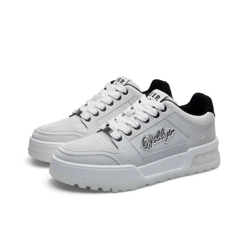 JEEP SPIRIT Coverage Cushioning Wear-Resistant Low-Top Skateboard Shoes Men's Sand Fox White-2