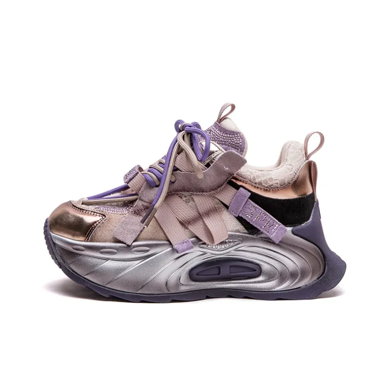 Chibang Breathable Height Increasing Low-Top Chunky Sneakers Women's-0