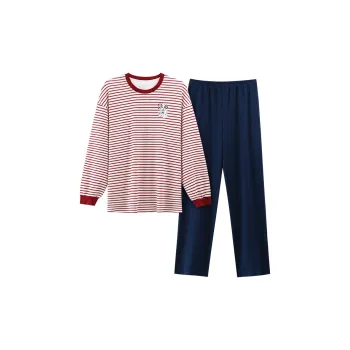 MIIOW Pajama Set Women's White With Red Stripes