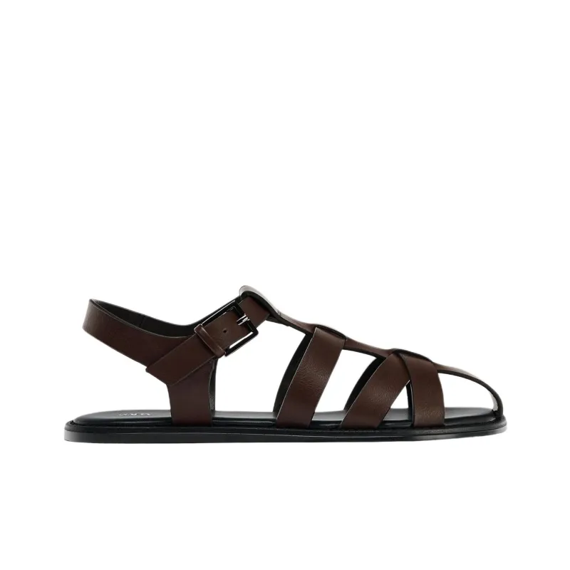 ZARA Roman Sandals 1.5cm Women's Brown-1