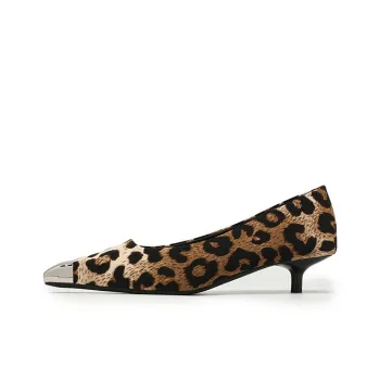 FIVE PLUS Slim Heel High Heels Women's Leopard Print