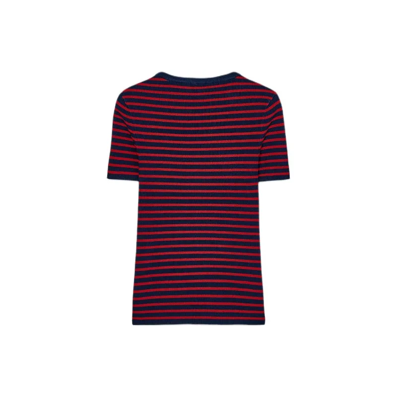 ZARA T Shirt Women's Red/Sea Blue-1