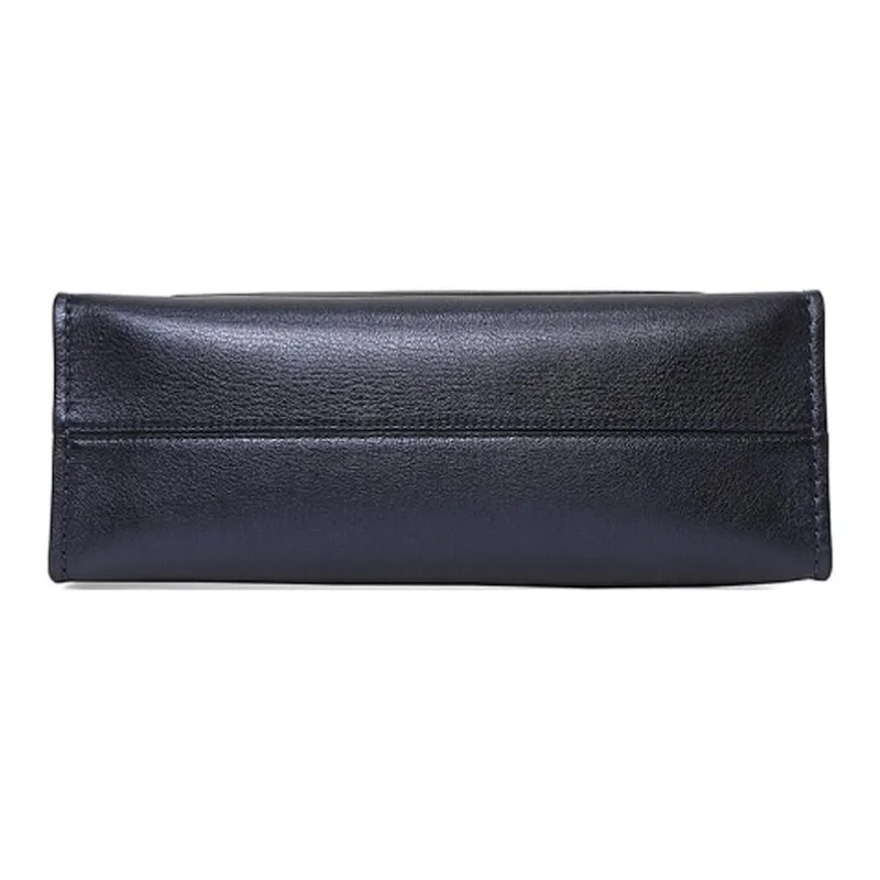 COACH Parker Leather Shoulder Bag, Crossbody Bag Medium Size Women's Dark Blue-4