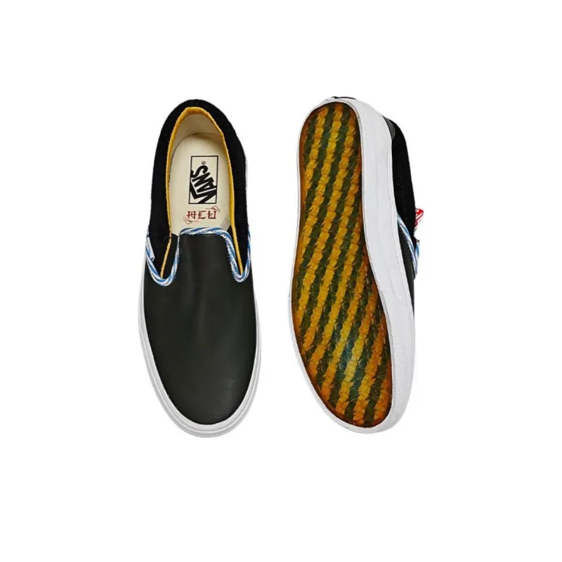 ACU x Vans Anti Slip Wear Resistant Low Top Skateboard Shoes Unisex Black-1