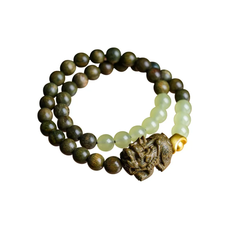 GUMUJIANG Green Sandalwood Bracelets Unisex-0