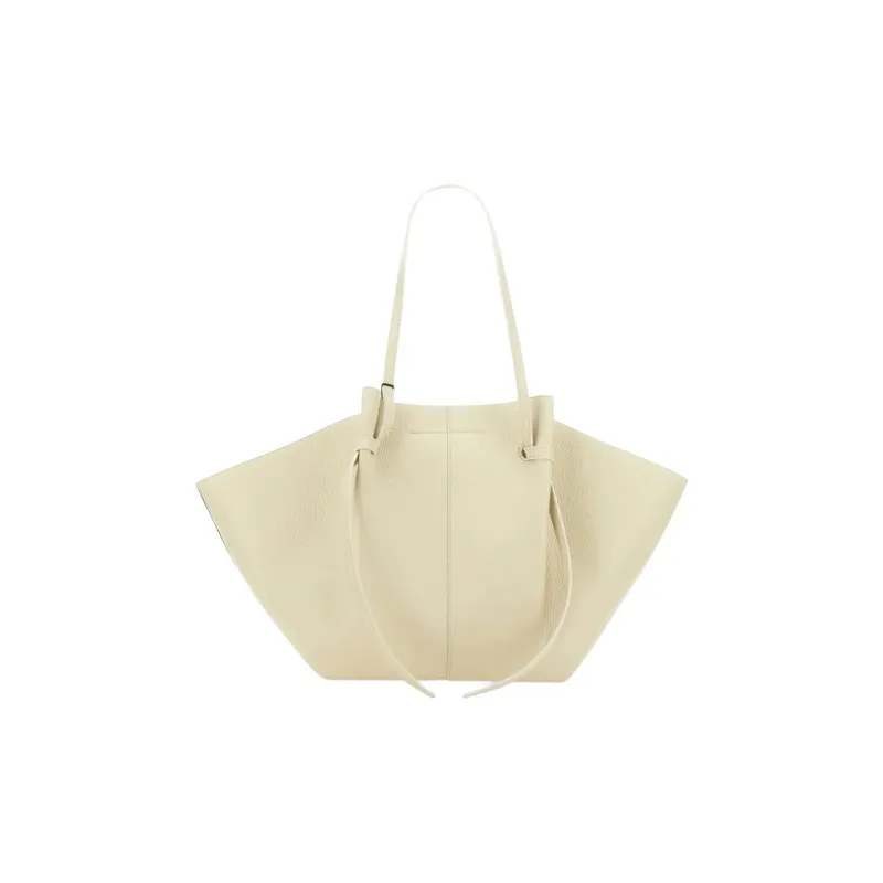 YUZEFI Calfskin Tote Bag, Shopping Bag, Shoulder Bag Tubas Women's Beige Yellow-2