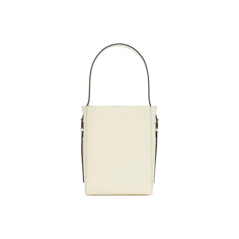 Valextra Calfskin Bucket Bag, Shoulder Bag Trumpets Women's White-3