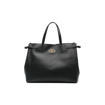 Valentino GARAVANI Calfskin Tote Bag, Shopping Bag, Handbag Medium Size Men's Black