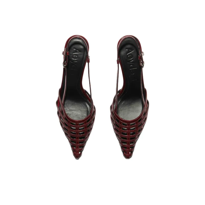 Aeyde Helit Slim Heel High Heels 5.5cm Women's Red-3