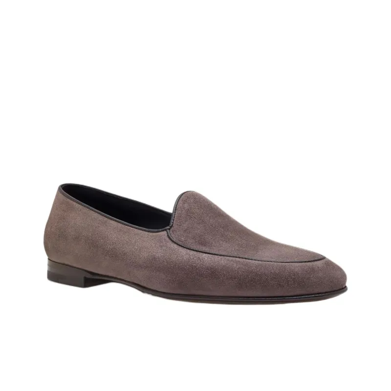 MANOLO BLAHNIK Modena Loafers Men's Gray Brown-2