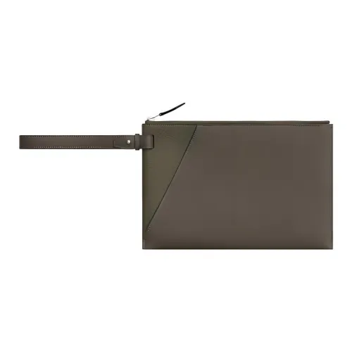 HERMES Cabavertige Togo Calfskin Clutch Men's Forest Green/Verona Green