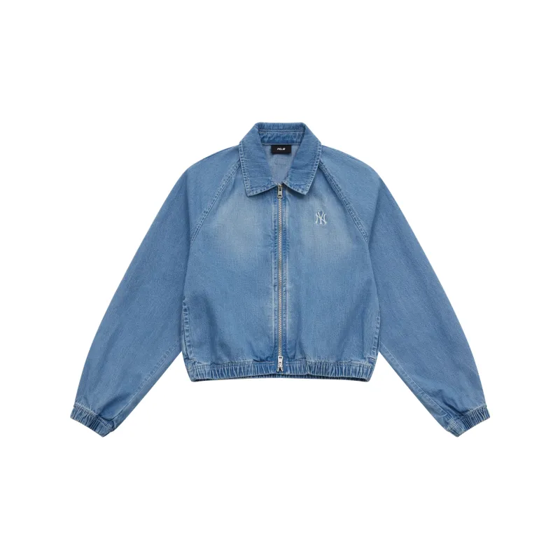 MLB New York Yankees Denim Jacket Women's Light Blue-1