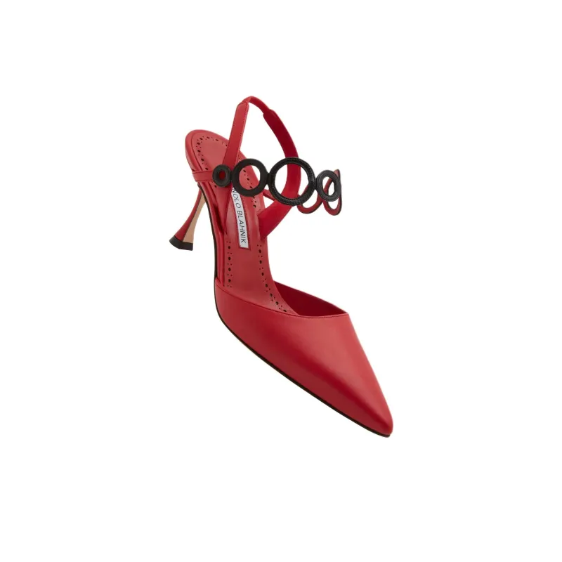 MANOLO BLAHNIK Sidi Slim Heel High Heels 7cm Women's Red-3