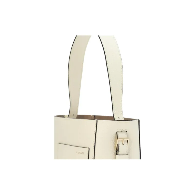 Valextra Calfskin Bucket Bag, Shoulder Bag Trumpets Women's White-4