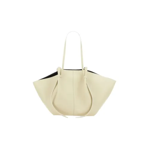 YUZEFI Calfskin Tote Bag, Shopping Bag, Shoulder Bag Tubas Women's Beige Yellow