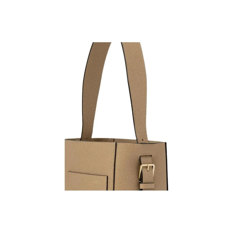 Valextra Calfskin Bucket Bag, Shoulder Bag Women's Khaki-5