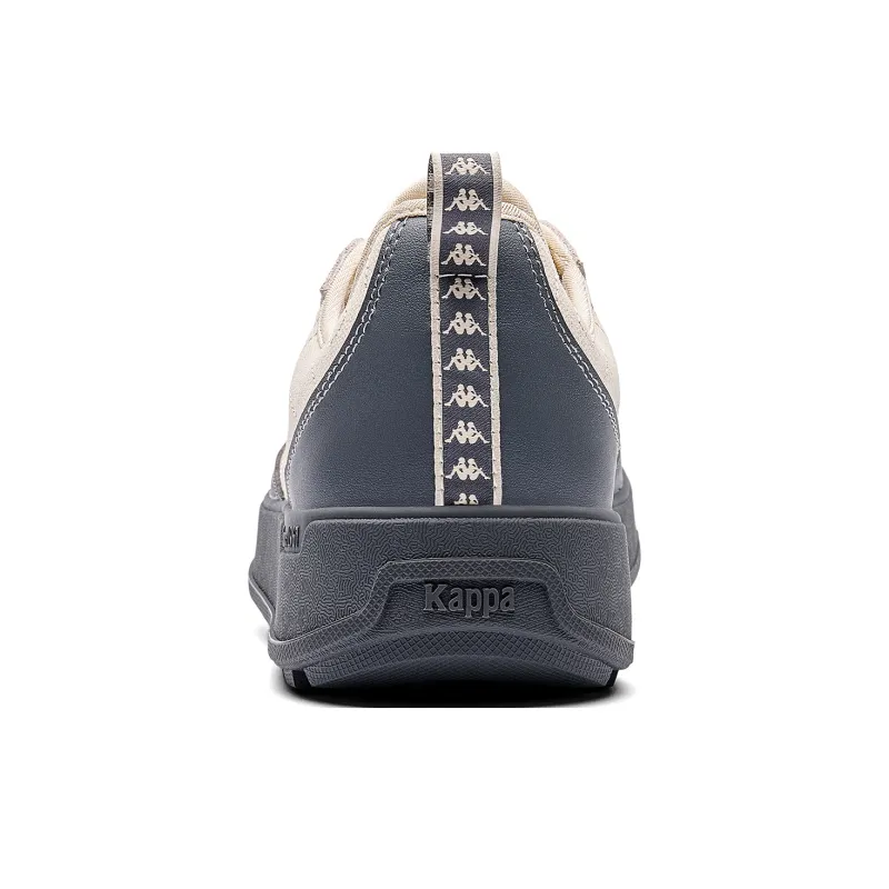 Kappa Keeper Anti Slip Wear Resistant Low Top Skateboard Shoes Unisex White Gray-4