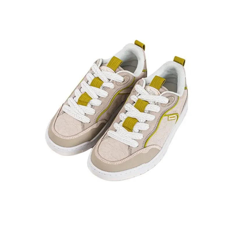 COACH Low Top Skateboard Shoes Women's Beige-2