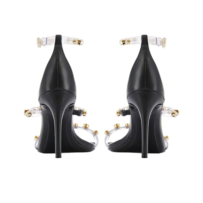 Sophia Webster Rosalind Gem Mid Strap Sandals 8.5cm Women's Black-3