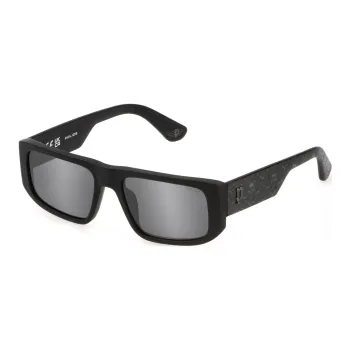 Police Acetate Rectangular Sunglasses Men's Black