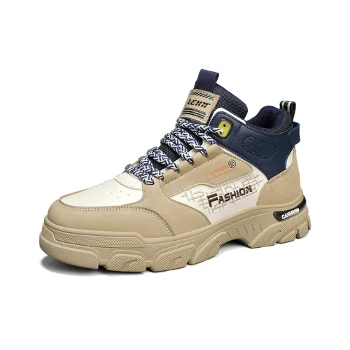 LEHTT Work Boots Men Low Top Beige Blue/Beige Khaki