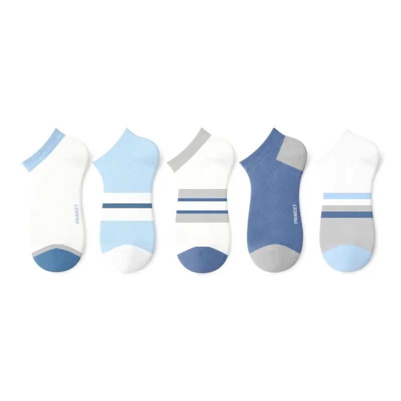 Primeet Ankle Socks Men's 5 Pack Geometric Pattern-3