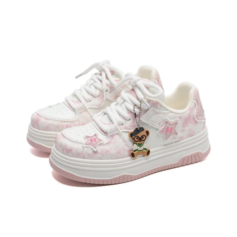 Teddy Bear Collection Slip Resistant Height Increasing Low Top Skateboard Shoes Women's-7