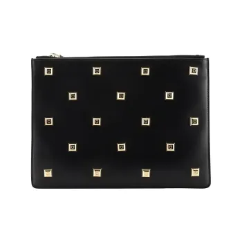 FERRAGAMO Cow Leather Clutch Women's Black
