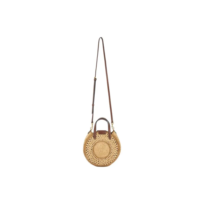 Anya Hindmarch Raffia Shoulder Bag Crossbody Bag Handbag Small Size Women's Beige-2