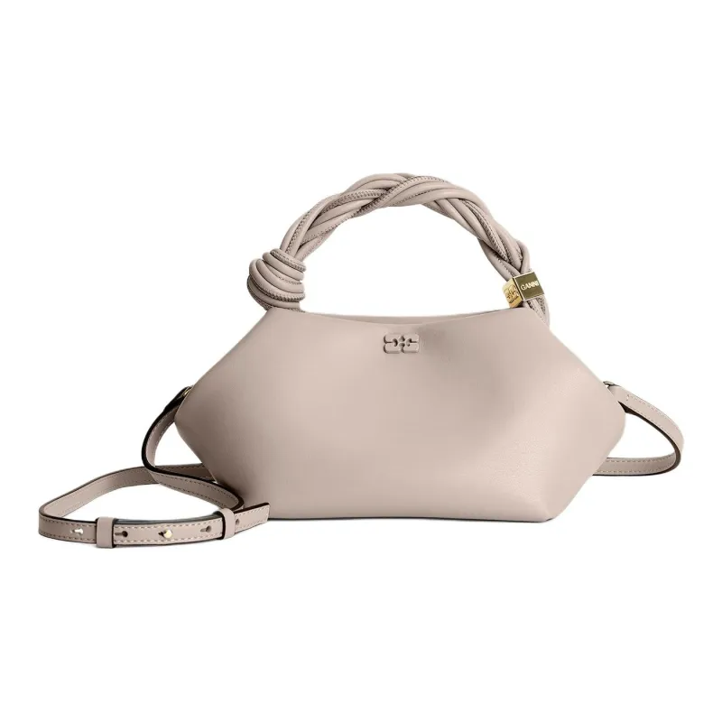 GANNI Recycled Leather One Shoulder Handbag Trumpets Women's Oyster Gray-1