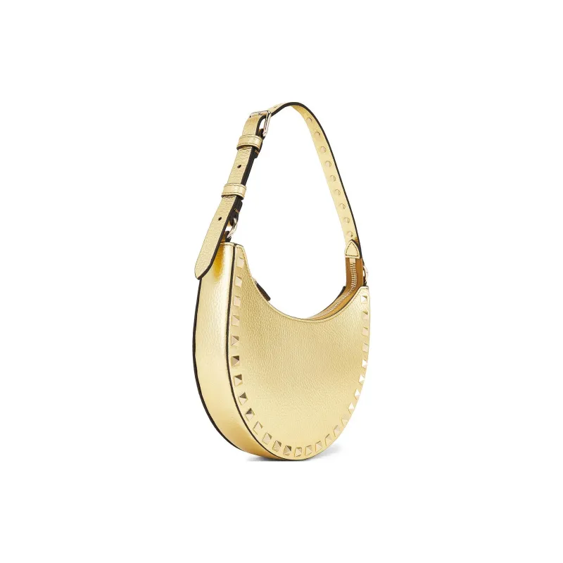Valentino Rockstud Calfskin Shoulder Bag Mini Women's Gold-1