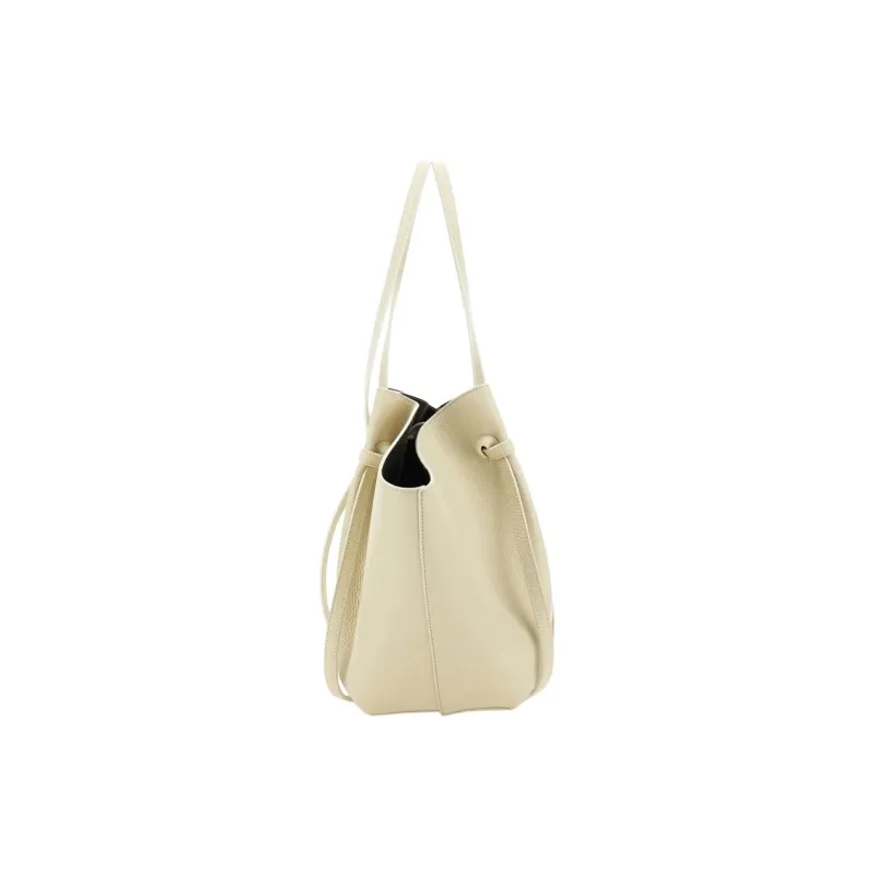YUZEFI Calfskin Tote Bag, Shopping Bag, Shoulder Bag Tubas Women's Beige Yellow-1
